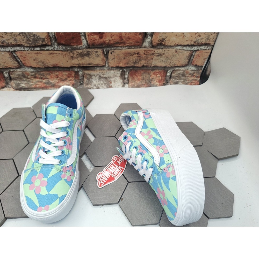 Vans Old Skool Stacked 2in Platform 70s Groovy Floral Checkerboard Women 5.5 /4Y - Picture 10 of 11